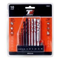 JUEGO DE BROCAS MIXTAS PARA CONCRETO Y METAL 10 PIEZAS